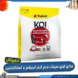 غذای کوی سیلک ورم کرم ابریشم و آستاگزانتین لارج تروپیکال