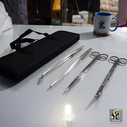 ست پنس و قیچی استیل ۴ عددی با کیف دستی