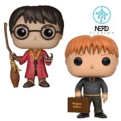 هرى پاتر با جارو و گوى زرین + فرد ویزلى همراه با کیف دستى ‎– برند Funko Pop