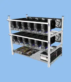 ریگ ماینینگ ۳۹۰ مگاهش با ۱۲ کارت گرافیک RX580