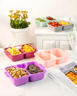 ظرف دو طرفه سرو تنقلات و میوه 2عدد