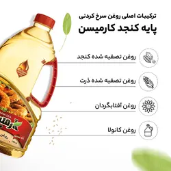 روغن سرخ کردنی پایه کنجد کارمیسن - 1700 میلی لیتر بسته 6 عددی 🟢 قیمت : 1,554,000 تومان - فروشگاه آنلاین نیک سرا