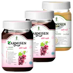 شیره انگور و ارده ممتاز کارمیسن - 800 گرم مجموعه 3 عددی 🟢 قیمت : 258,000 تومان - فروشگاه آنلاین نیک سرا