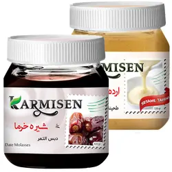 شیره خرما و ارده ممتاز کارمیسن -420 گرم مجموعه 2 عددی 🟢 قیمت : 101,000 تومان - فروشگاه آنلاین نیک سرا