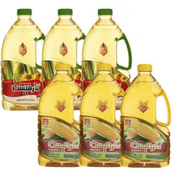 روغن ذرت و آفتابگردان و روغن ذرت خالص کارمیسن - 1.7 لیتر بسته 6 عددی