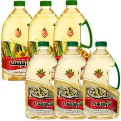 روغن ذرت و آفتابگردان و روغن زیتون تصفیه سرخ کردنی کارمیسن - 1.7 لیتر بسته 6 عددی