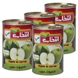 کمپوت سیب انتخاب - 420 گرم بسته 4 عددی 🟢 قیمت : 59,007&nbsp;تومان - فروشگاه آنلاین نیک سرا