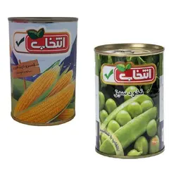 کنسرو ذرت شیرین و نخود سبز انتخاب - 420 گرم 🟢 قیمت : 0&nbsp;تومان - فروشگاه آنلاین نیک سرا