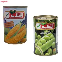 کنسرو ذرت شیرین و نخود سبز انتخاب - 420 گرم 🟢 قیمت : 0&nbsp;تومان - فروشگاه آنلاین نیک سرا