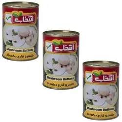 کنسرو قارچ دکمه ای انتخاب - 420 گرم بسته 3 عددی 🟢 قیمت : 120,000&nbsp;تومان - فروشگاه آنلاین نیک سرا