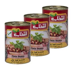 کنسرو لوبیا چیتی با سس گوجه فرنگی انتخاب - 420 گرم بسته 3 عددی 🟢 قیمت : 76,800&nbsp;تومان - فروشگاه آنلاین نیک سرا