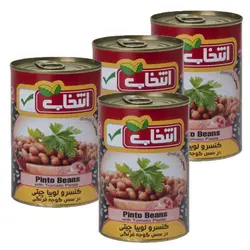 کنسرو لوبیا چیتی با سس گوجه فرنگی انتخاب - 420 گرم بسته 4 عددی 🟢 قیمت : 0 تومان - فروشگاه آنلاین نیک سرا