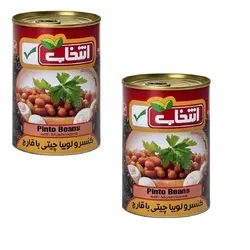 کنسرو لوبیا چیتی با قارچ انتخاب - 420 گرم بسته 2 عددی 🟢 قیمت : 0 تومان - فروشگاه آنلاین نیک سرا