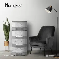 دراور 4طبقه لارج BL هوم کت طرح سنگ (طوسی) 🟢 قیمت : 880,000&nbsp;تومان - فروشگاه آنلاین نیک سرا