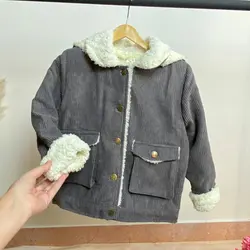 کاپشن مخمل کبریتی داخل خز (پسرانه،دخترانه)1تا2.5سال