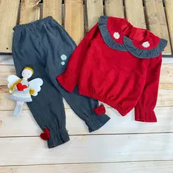 شومیز شلوار مخمل کبریتی بابونه