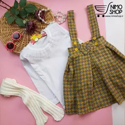 بلوز و دامن بند دار دخترانه مدل نغمه