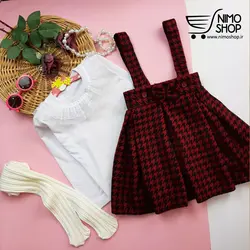 بلوز و دامن بند دار دخترانه مدل نغمه