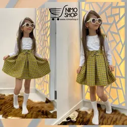 بلوز و دامن بند دار دخترانه مدل نغمه