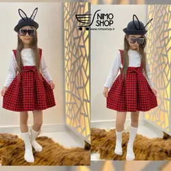 بلوز و دامن بند دار دخترانه مدل نغمه