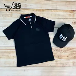 تیشرت یقه دار مشکی پسرانه