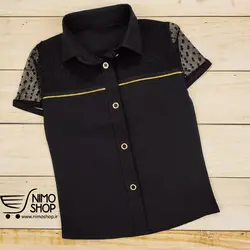 شومیز مشکی دخترانه آستین تور