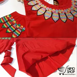 سارافون دخترانه سرخپوستی گلدوزی شده