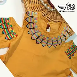سارافون دخترانه سرخپوستی گلدوزی شده