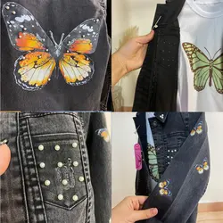 سه تیکه جین دخترانه مدل پروانه