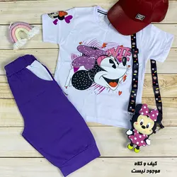 ست تیشرت و شلوارک دخترانه میکی موس