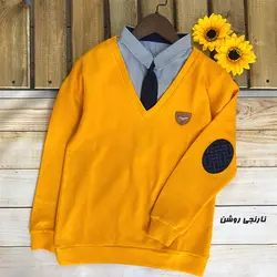 بلوز دو یقه کراواتی (سایز بزرگ)