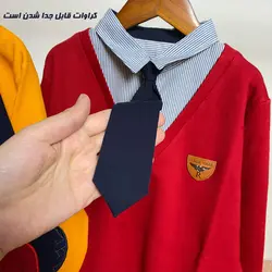 بلوز دو یقه کراواتی (سایز بزرگ)