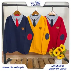 بلوز دو یقه کراواتی (سایز بزرگ)
