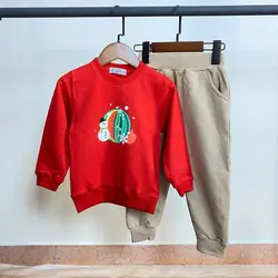 بلوز شلوار یلدایی بچه گانه مدل هندوانه