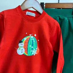 بلوز شلوار یلدایی بچه گانه مدل هندوانه