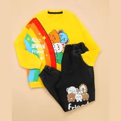 ست بلوز شلوار لی فانتزی مدل رنگین کمان