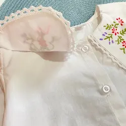 شومیز یقه ب ب گلدوزی دخترانه