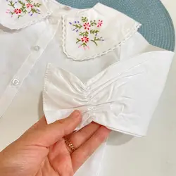 شومیز یقه ب ب گلدوزی دخترانه