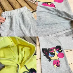 هودی شلوار دخترانه مدل فینگر دار