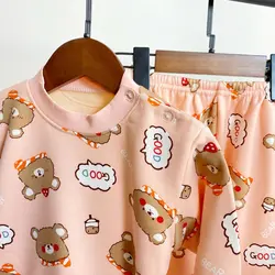 ست بلوز شلوار تو خز دخترانه مدل خرسی