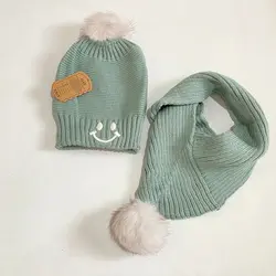 کلاه شال رینگی بافت دخترانه پوم دار