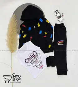 سه تیکه ( سویشرت شلوار تاپ) پسرانه مدل پویا