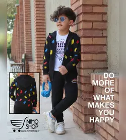 سه تیکه ( سویشرت شلوار تاپ) پسرانه مدل پویا