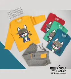 بلوز شلوار راحتی پسرانه مدل هاپو کلاهدار