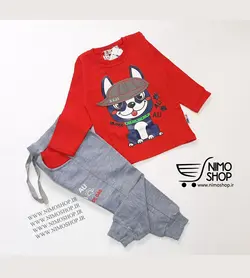 بلوز شلوار راحتی پسرانه مدل هاپو کلاهدار