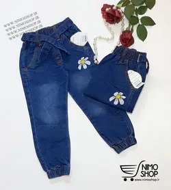 شلوار لی کمر کش دخترانه بابونه | NIMOshop