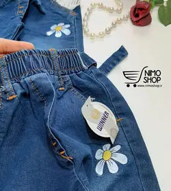 شلوار لی کمر کش دخترانه بابونه | NIMOshop