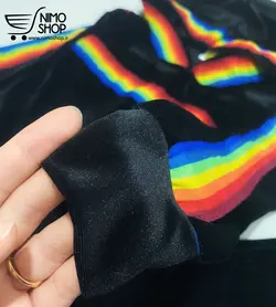 هودی شلوار مخمل اسپرت مدل رنگین کمان