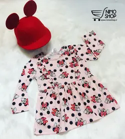 سارافون آستین بلند دخترانه مدل مینی موس