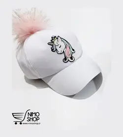 کلاه نقابدار بچه گانه پوم پوم مدل تکشاخ و بت من | NIMOshop